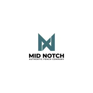 Abstract initial letter M and N logo in blue color isolated in white background Stock Illustration
