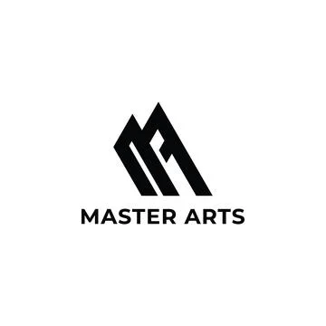 Abstract initial letter MA or AM logo in black color isolated in white Stock Illustration