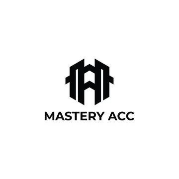 Abstract initial letter MA or AM logo in black color isolated in white Stock Illustration