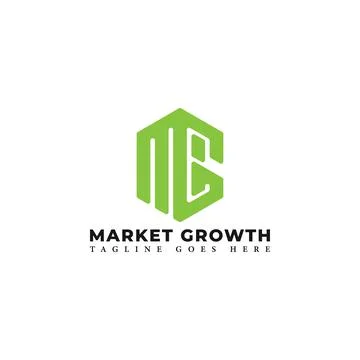 Abstract initial letter MG or GM logo in green color isolated in white Stock Illustration