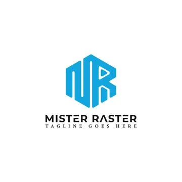 Abstract initial letter MR or RM logo in blue color isolated in white background Stock Illustration