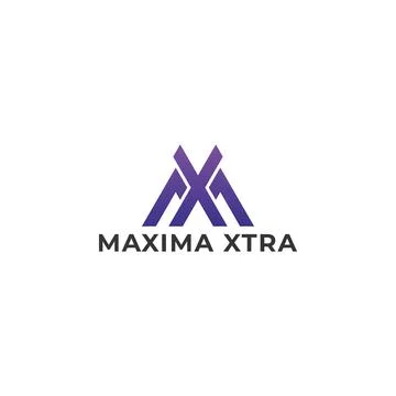 Abstract initial letter MX or XM logo in purple color isolated in white Stock Illustration