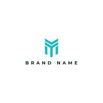 Abstract initial letter MY or YM Logo designs Vector illustration in blue color Stock Illustration