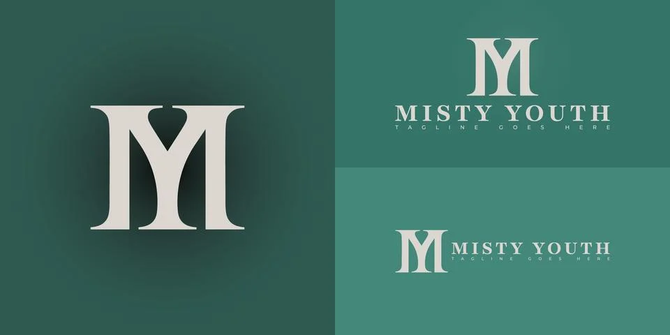 Abstract initial letter MY or YM in gold color Stock Illustration