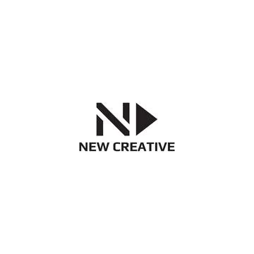 Abstract initial letter N and C logo in black color isolated in white background Illustrazione stock