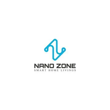 Abstract initial letter N and Z in blue color isolated in white background Stock Illustration