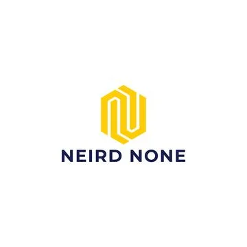 Abstract initial letter N or NN logo in yellow color isolated in white Stock Illustration