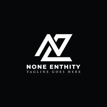 Abstract initial letter NE or EN logo in white color isolated in black Stock Illustration