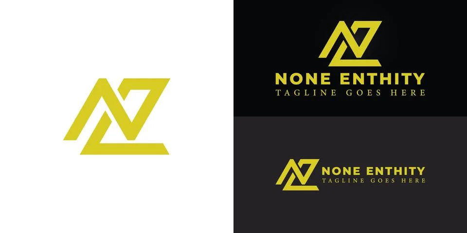 Abstract initial letter NE or EN logo in yellow color Stock Illustration