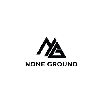 Abstract initial letter NG or GN logo in black color isolated in white Stock Illustration