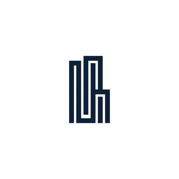 Abstract initial letter NR logo in dark blue color isolated in white background Stock Illustration