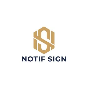 Abstract initial letter NS or SN logo in gold color isolated in white background Stock Illustration