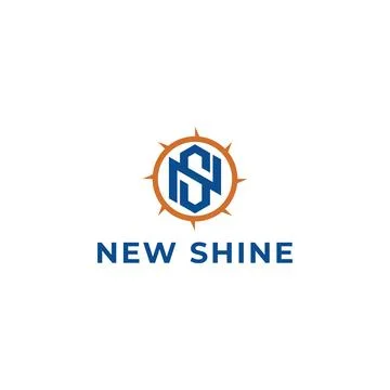 Abstract initial letter NS or SN logo in blue color isolated in white background Stock Illustration