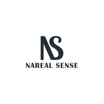 Abstract initial letter NS or SN logo in black color isolated in white Stock Illustration