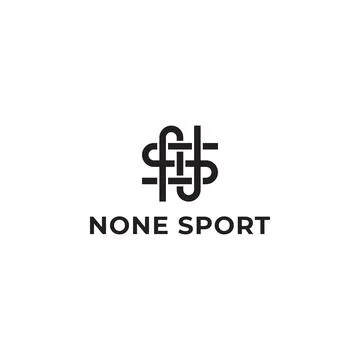 Abstract initial letter NS or SN logo in black color isolated in white Stock Illustration