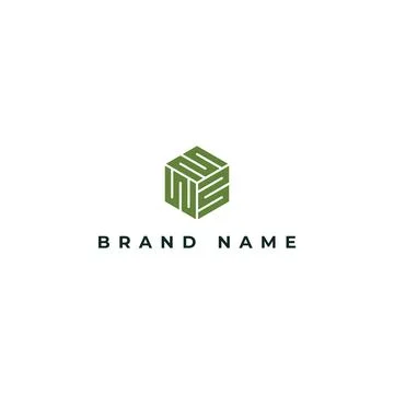 Abstract initial letter NS or SN Logo designs Vector illustration in green color Stock Illustration
