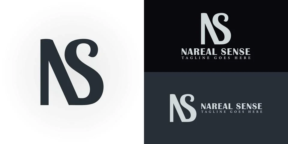 Abstract initial letter NS or SN logo in black color Stock Illustration