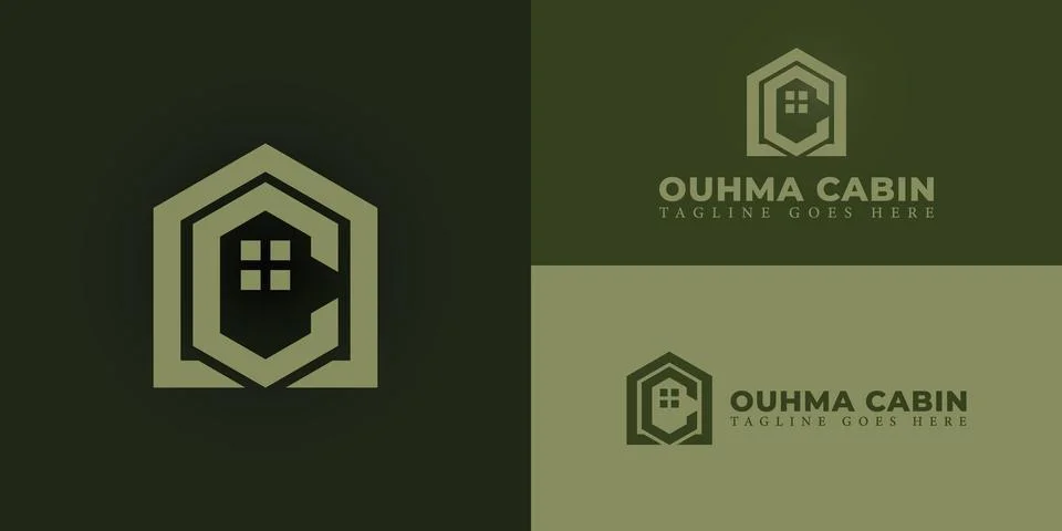Abstract initial letter OC or CO logo in soft green color Stock Illustration