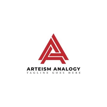 Abstract initial letter A or AA logo in red color isolated in white background Stock Illustration