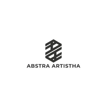 Abstract initial letter A or AA logo in black color isolated in white background Stock Illustration