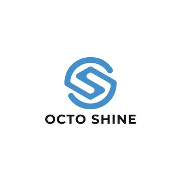 Abstract initial letter OS or SO logo in blue color isolated in white background Stock Illustration