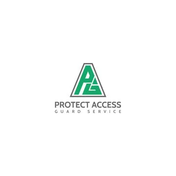 Abstract initial letter P and G in green color isolated in white background Stock Illustration