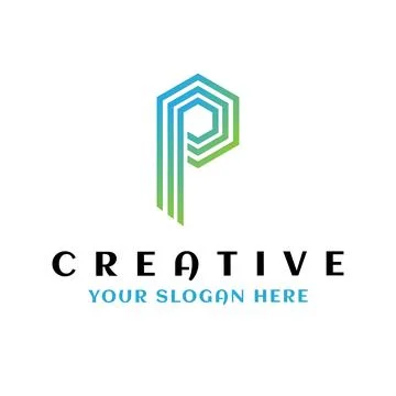 Abstract Initial Letter P Logo. Flat Vector Logo Design Template Element. Stock Illustration