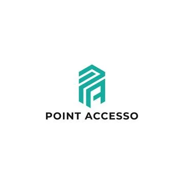 Abstract initial letter PA or AP logo in blue color isolated in white background Stock Illustration