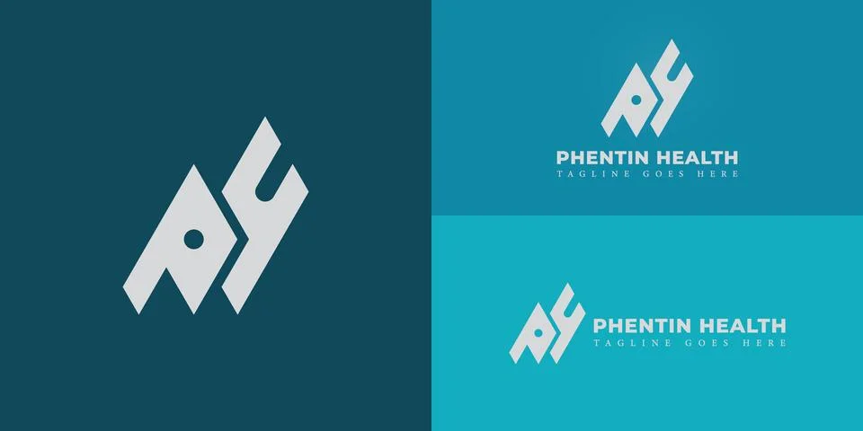 Abstract initial letter PH or HP logo in solid white color 스톡 일러스트