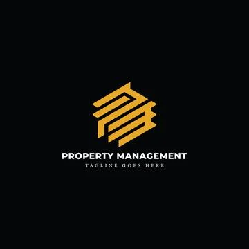 Abstract initial letter PM or MP logo in gold color isolated in black background Stock Illustration