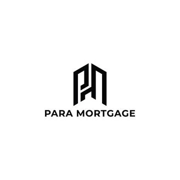 Abstract initial letter PM or MP logo in black color isolated in white Stock Illustration