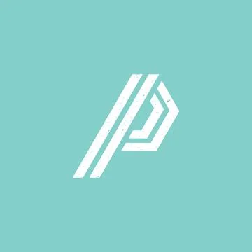 Abstract initial letter PP logo in white color isolated in blue cyan background Stock Illustration