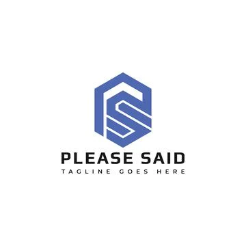 Abstract initial letter PS or SP logo in blue color isolated in white background Stock Illustration