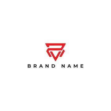 Abstract initial letter PV or VP logo design vector graphic idea creative Illustrazione stock