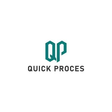 Abstract initial letter QP or PQ logo in green color isolated in white Stock Illustration