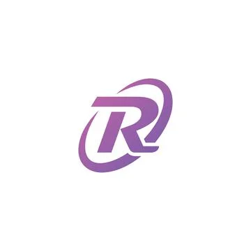 Abstract initial letter R and O logo in violet color isolated in white Stock Illustration