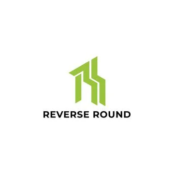 Abstract initial letter R or RR logo in green color isolated in white background Stock Illustration