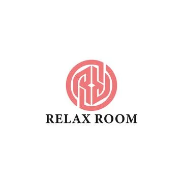 Abstract initial letter R or RR logo in red color isolated in white background Stock Illustration