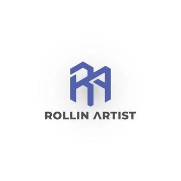 Abstract initial letter RA or AR logo in blue color isolated in white background Stock Illustration