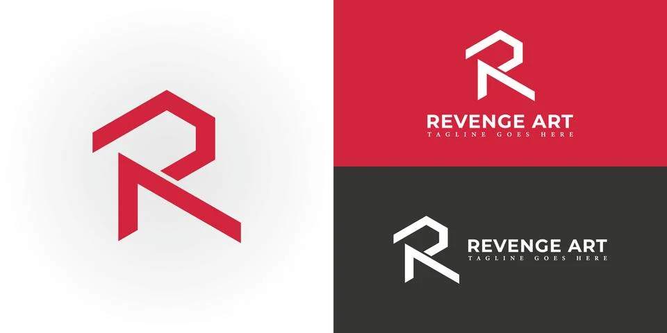 Abstract initial letter RA or AR in red color Stock Illustration