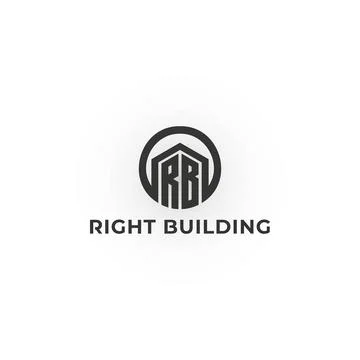 Abstract the initial letter RB or BR in black color isolated on white background Stock Illustration