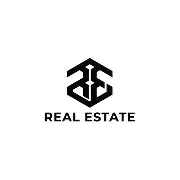 Abstract initial letter RE or ER logo in black color isolated in white Stock Illustration