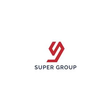Abstract initial letter S and G in red color isolated in white background Stock Illustration