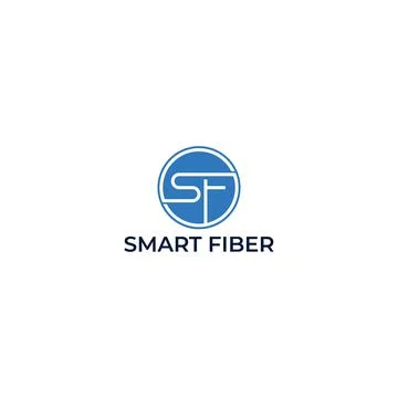 Abstract initial letter S and F logo in blue color isolated in white background Stock Illustration