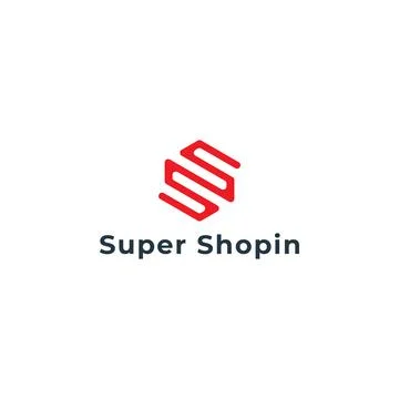 Abstract initial letter S or SS logo in red color isolated in white background Stock Illustration