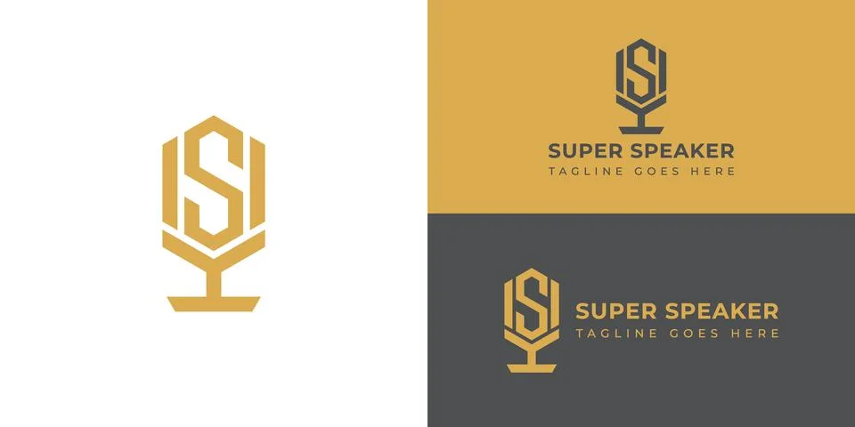 Abstract the initial letter S or SS in gold, isolated on a white background Stock Illustration