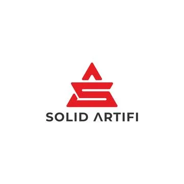 Abstract initial letter SA or AS logo in red color isolated in white background. Illustrazione stock