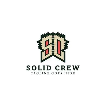 Abstract initial letter SC or CS logo in green, white skeleton color Stock-Illustration