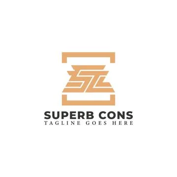 Abstract initial letter SC or CS logo in gold color isolated in white background Stock Illustration