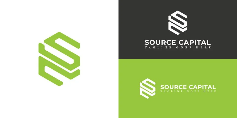 Abstract initial letter SC or CS logo design in green color Stock Illustration